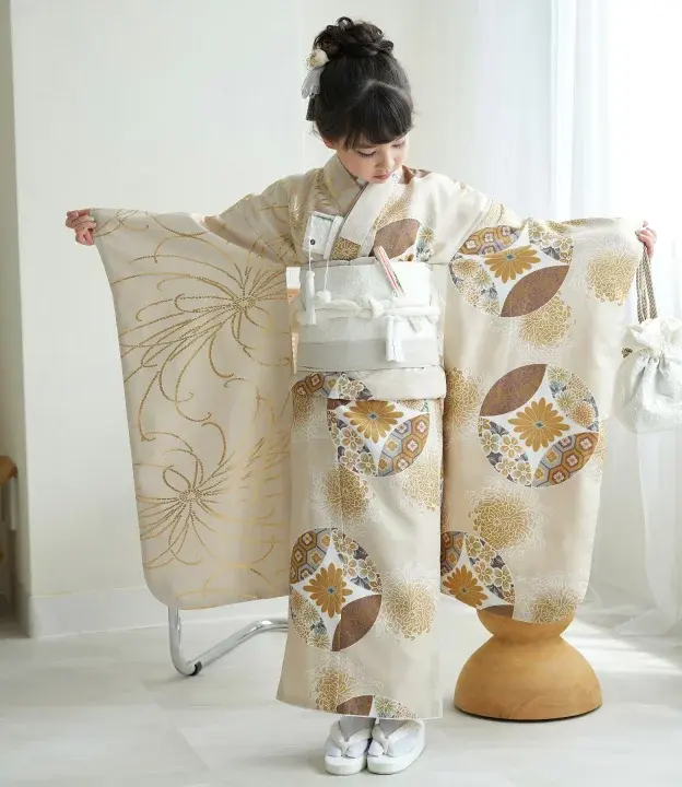 【44】7歳女の子 新作utatane エクリュ七宝 +5000円